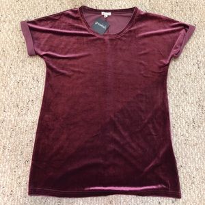 Maroon velvet t-shirt